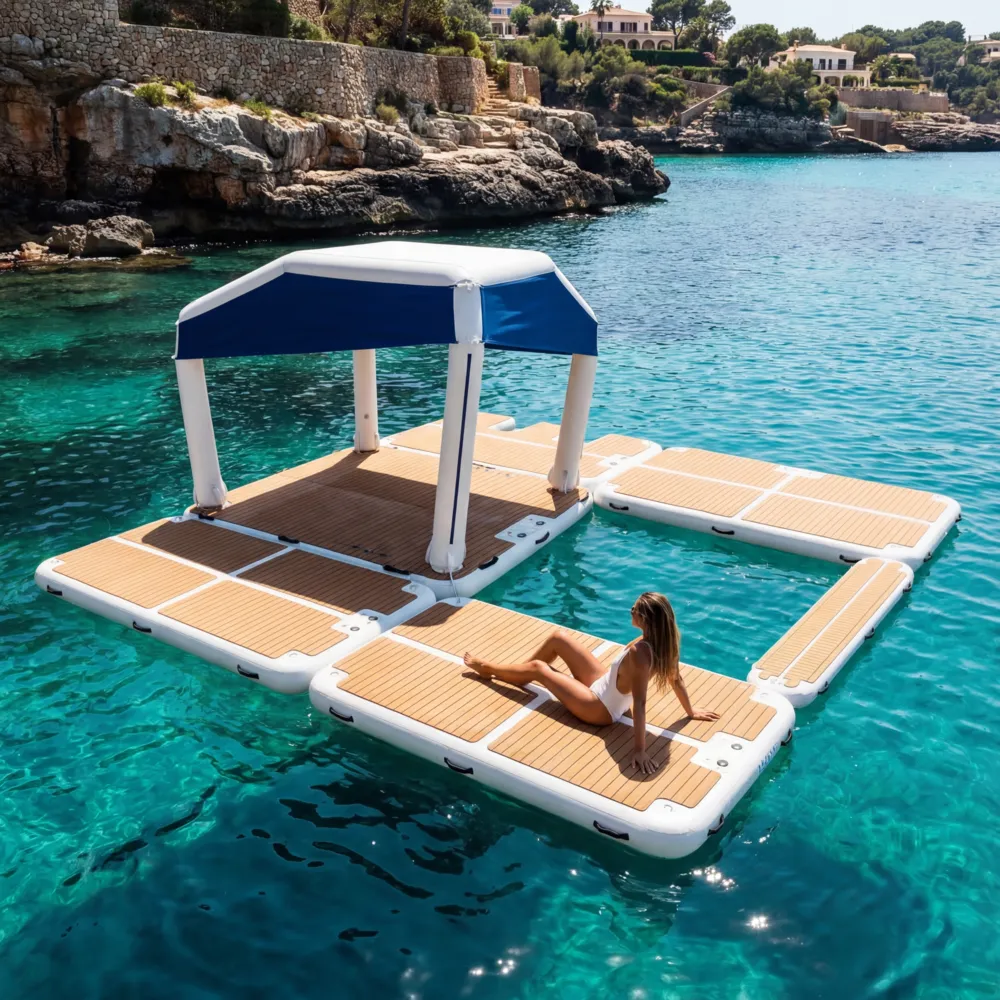 Inflatable beach club setup on boat — GSE Inflatables