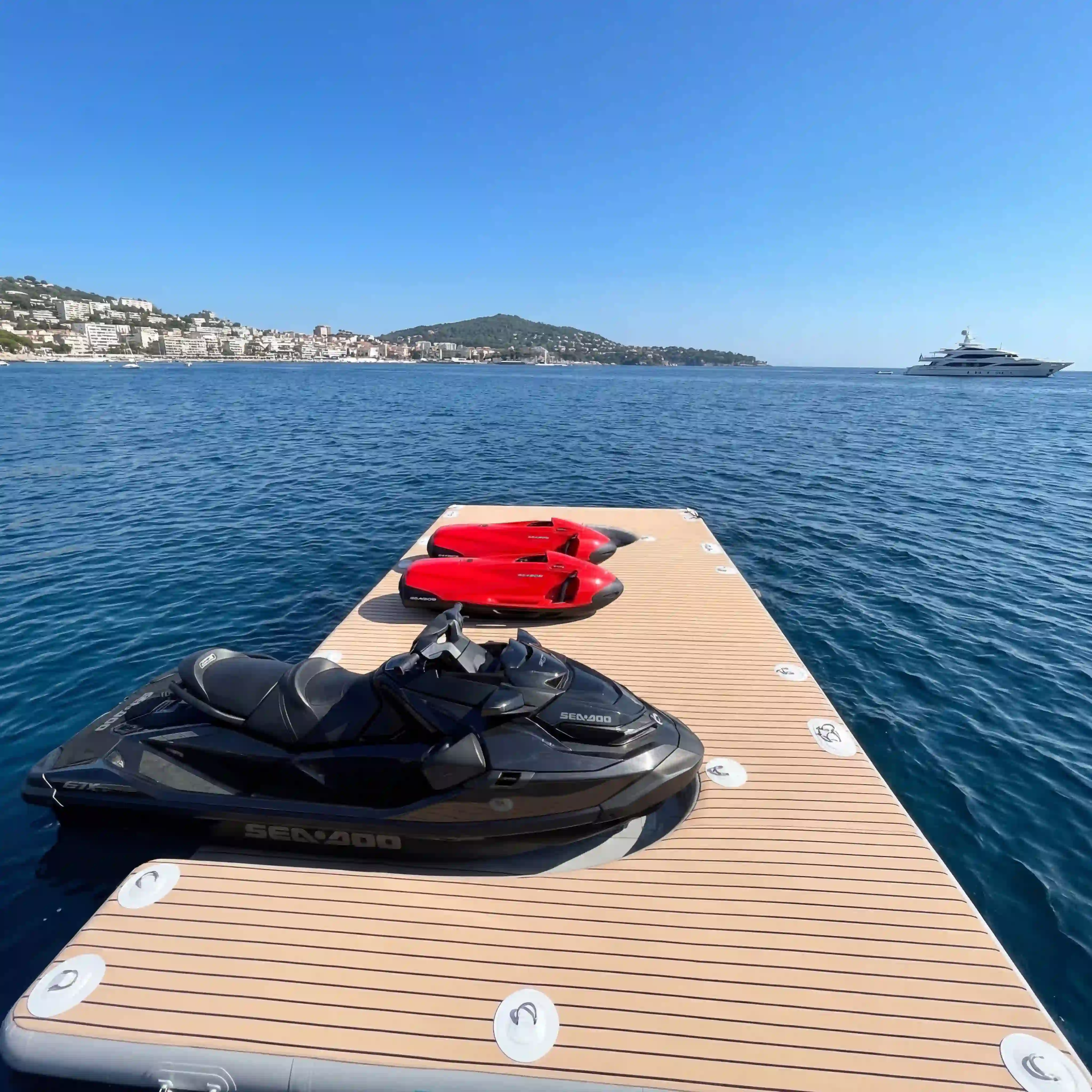 Inflatable dock for superyachts — floating platform by GSE Inflatables