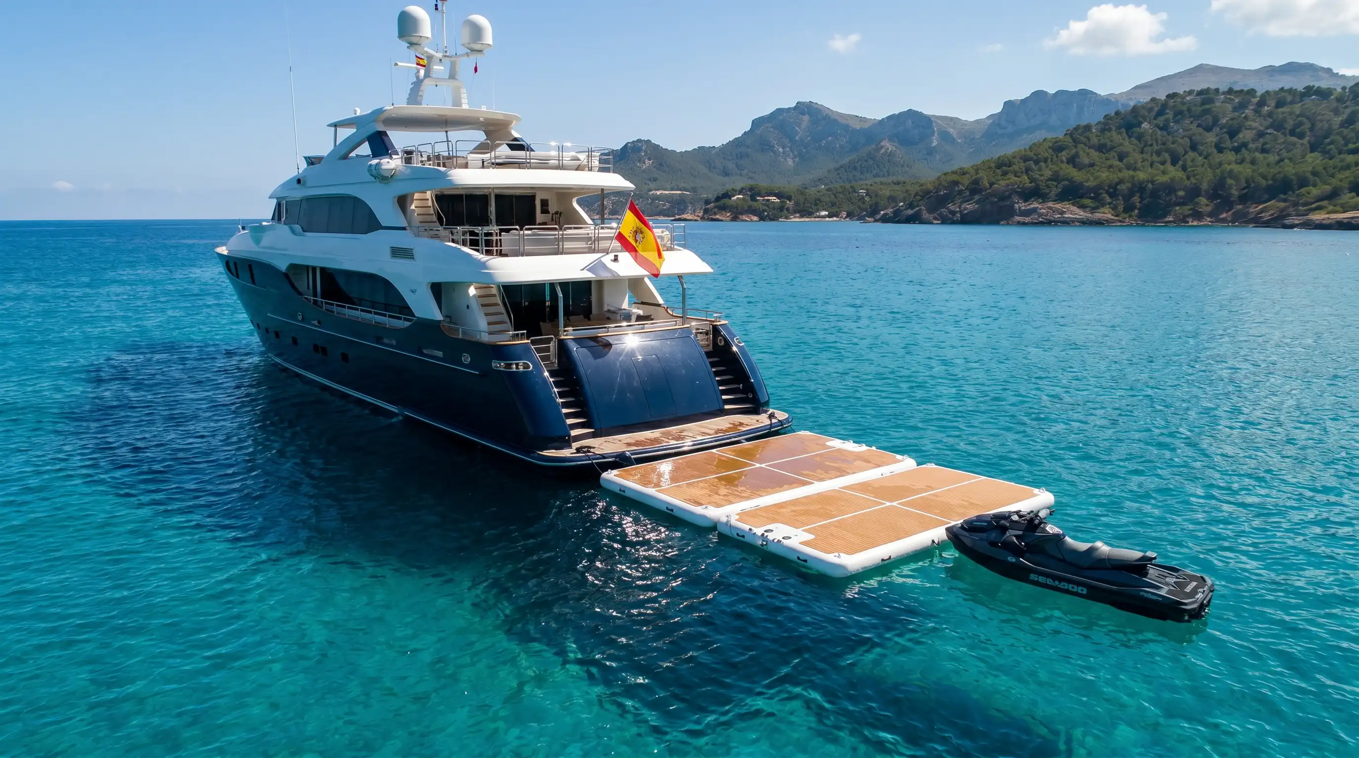 Inflatable platform for superyachts — floating swim deck by GSE Inflatables