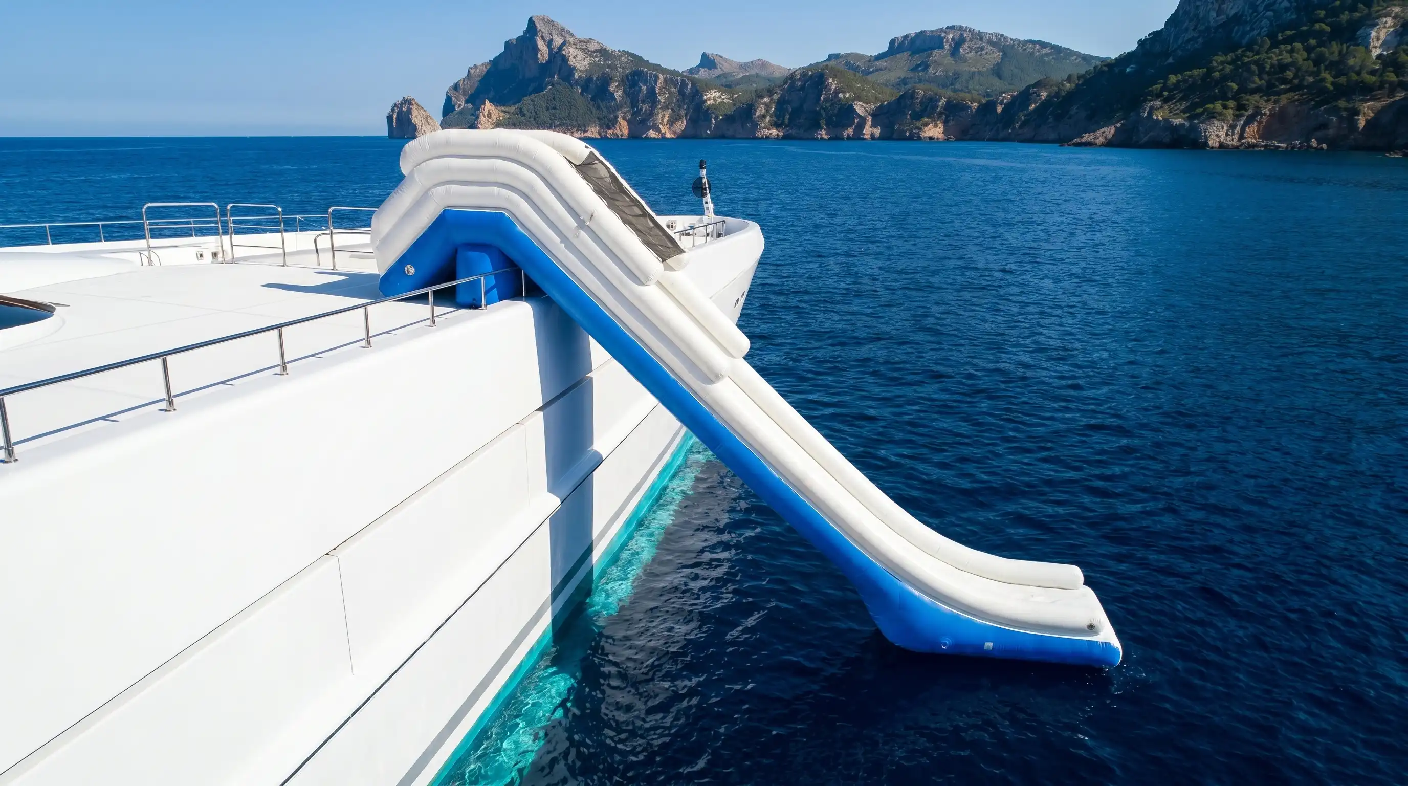 Inflatable yacht slide — superyacht water slide by GSE Inflatables