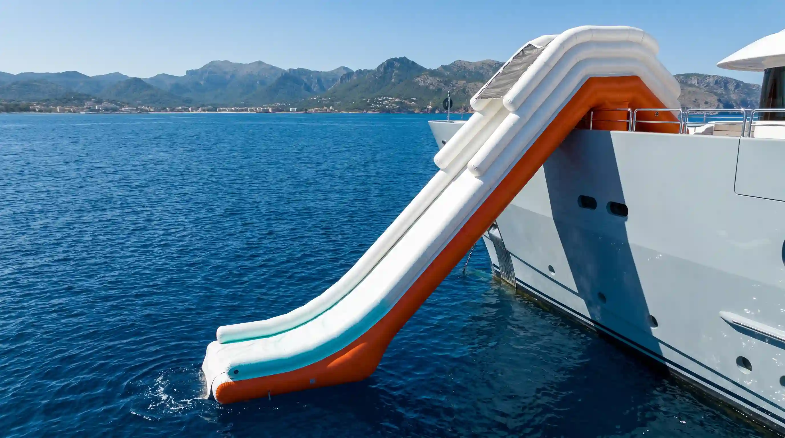Superyacht inflatable yacht slide delivery and worldwide installation service